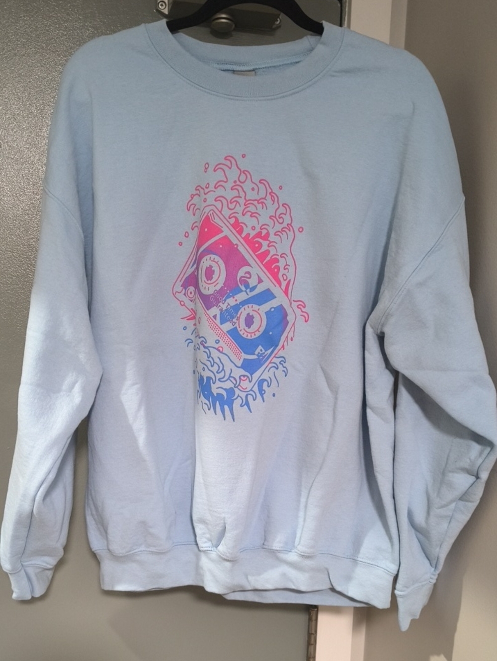 Light Blue Graphic Cassette Sweatshirt - Men's